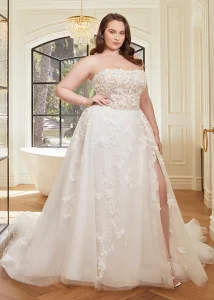 Plus Size Casablanca White Bridal Suit